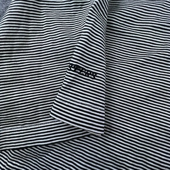 Masters Collection Black & White Striped Shirt Mens Large Golf Polo Short Sleeve - Picture 11 of 16